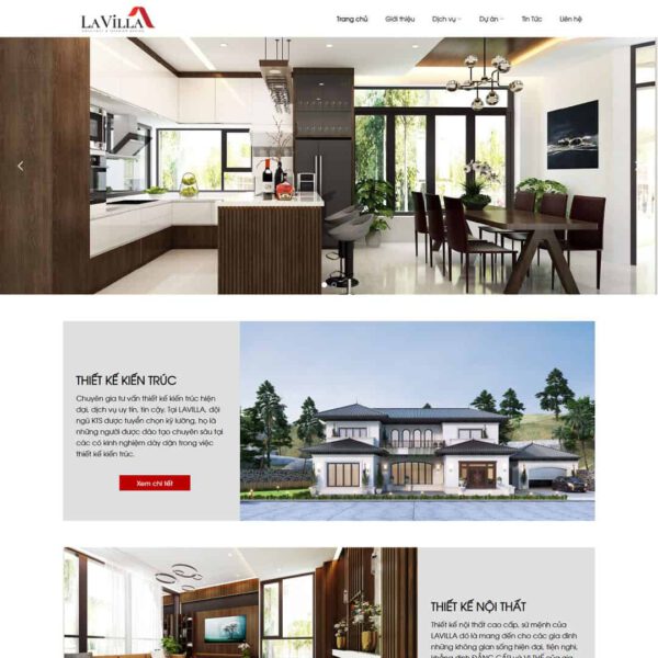Theme wordpress giới thiệu công ty thiết kế kiến trúc, nội thất giống Ahome