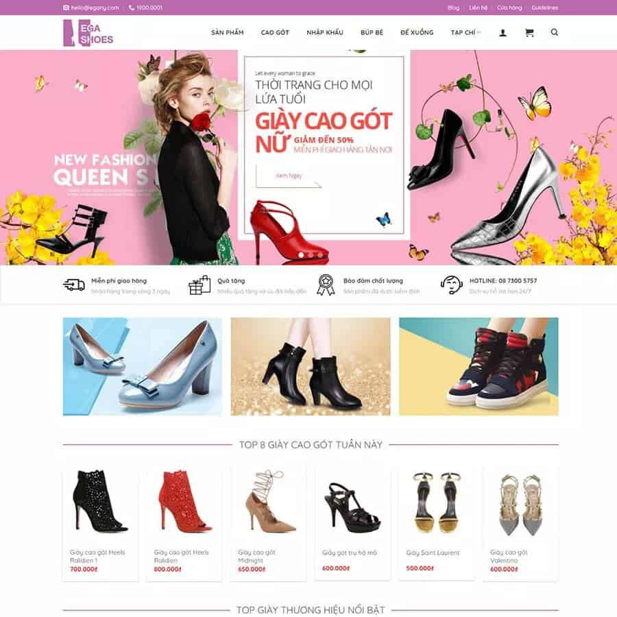 Theme Wordpress bán giày nữ, thời trang
